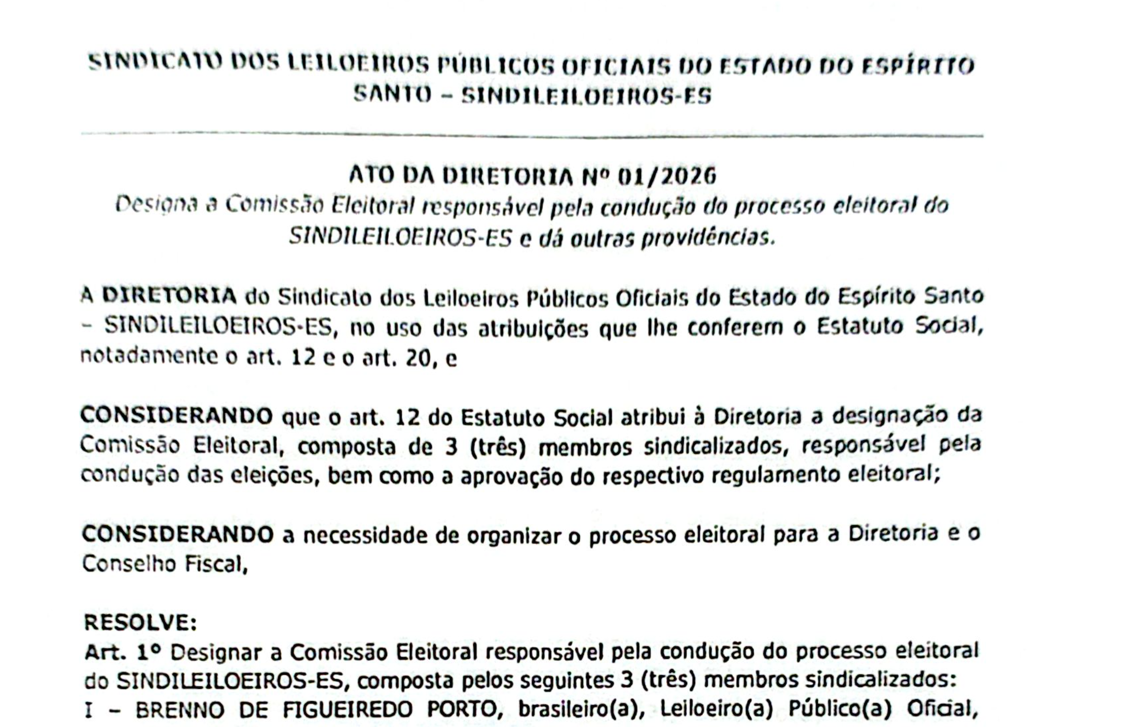 ATO 01 2026 DESIGNA COMISSÃO ELEITORAL