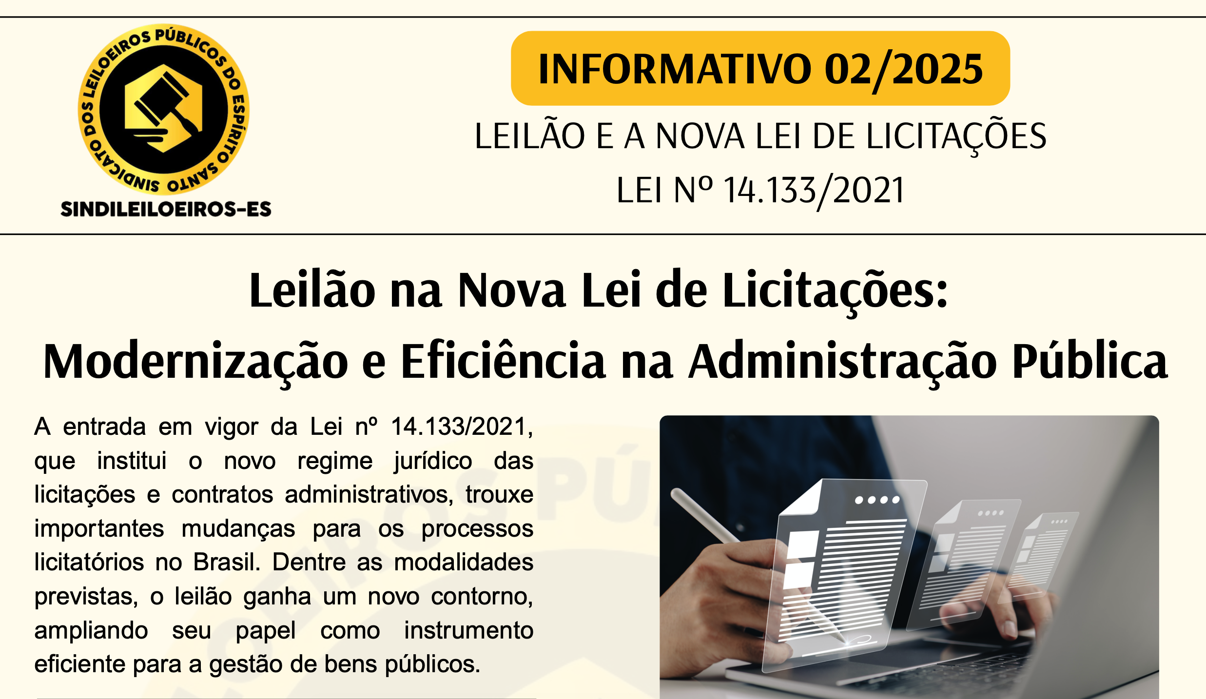 NOVA LEI DE LICITAÇÕES - INFORMATIVO